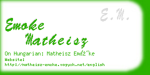 emoke matheisz business card